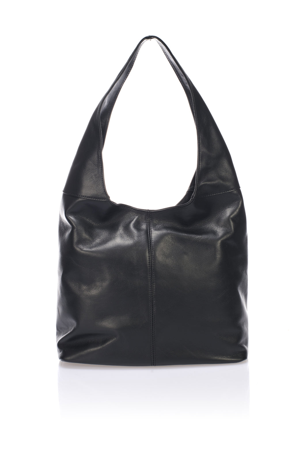 CARLOTTA Leather Shoulder Bag - Black
