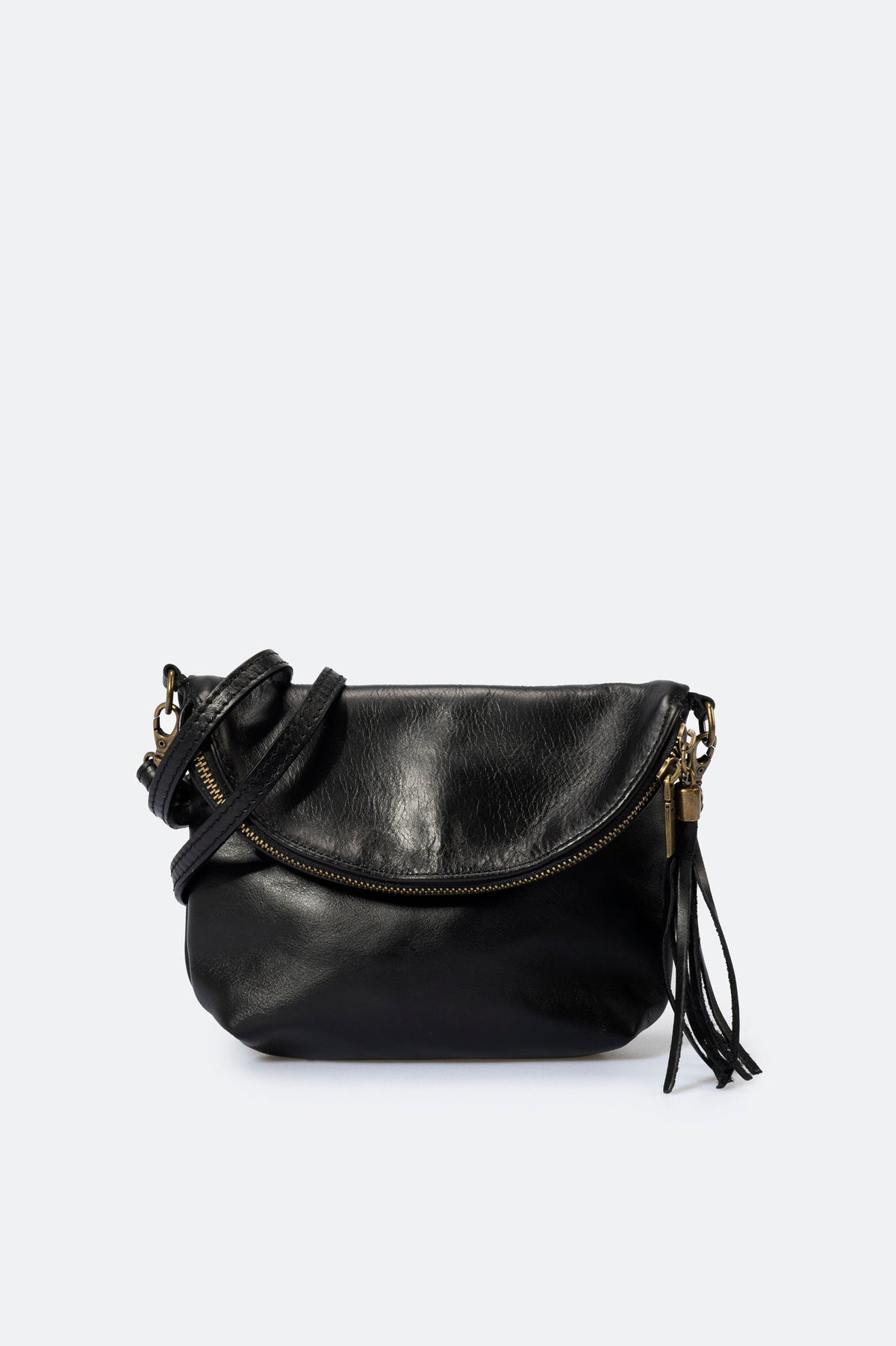 AGATHA Leather Crossbody Bag - Nero