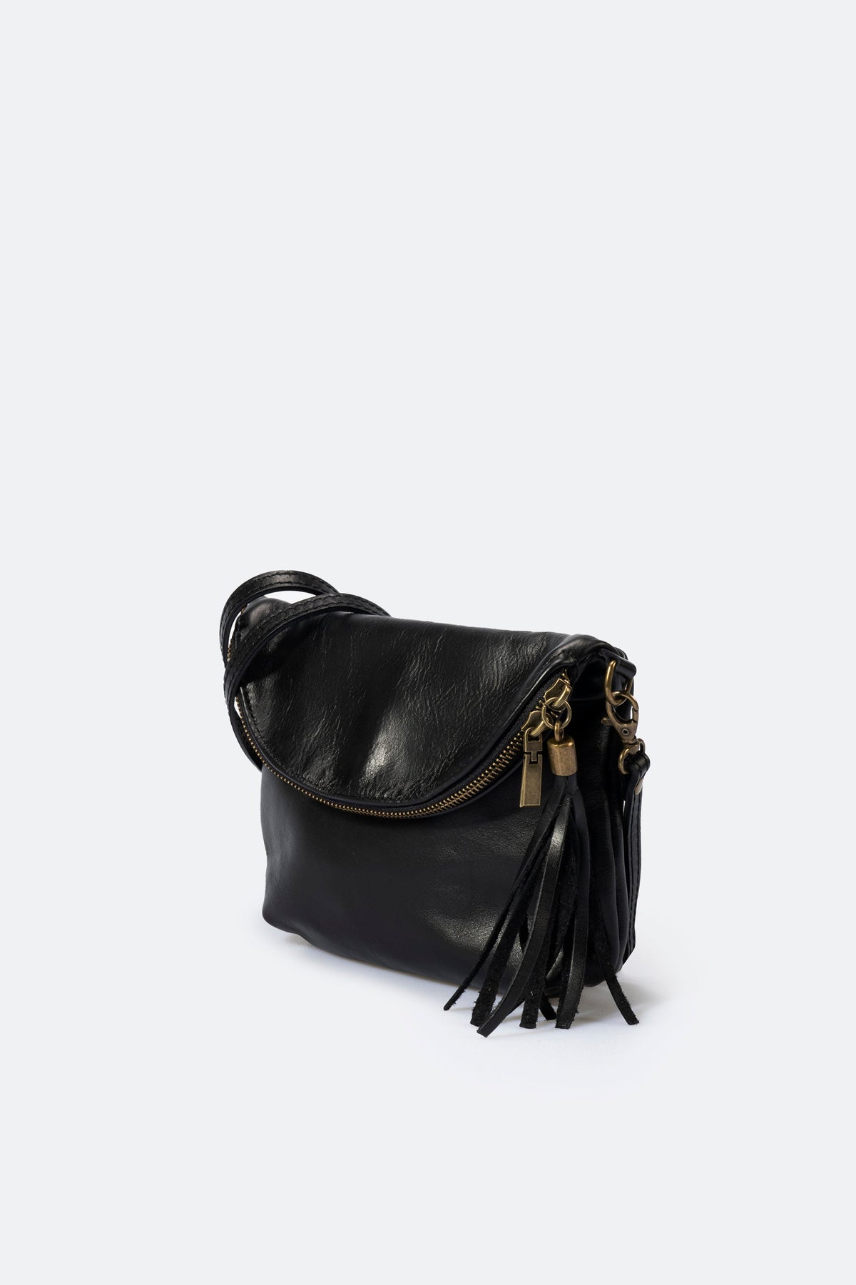 AGATHA Leather Crossbody Bag - Nero