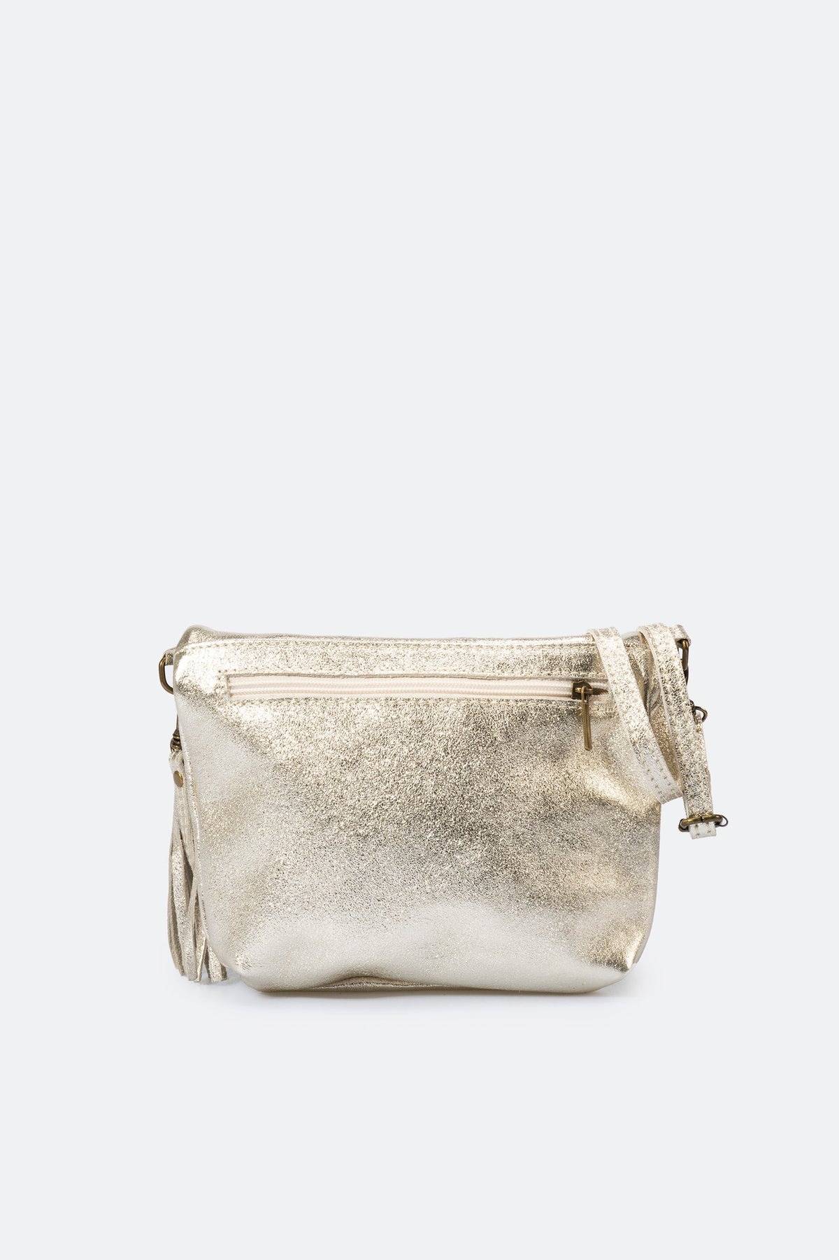 AGATHA Leather Crossbody Bag - Platino