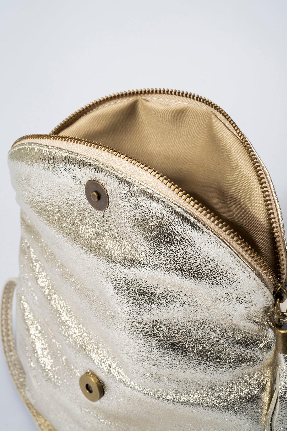 AGATHA Leather Crossbody Bag - Platino