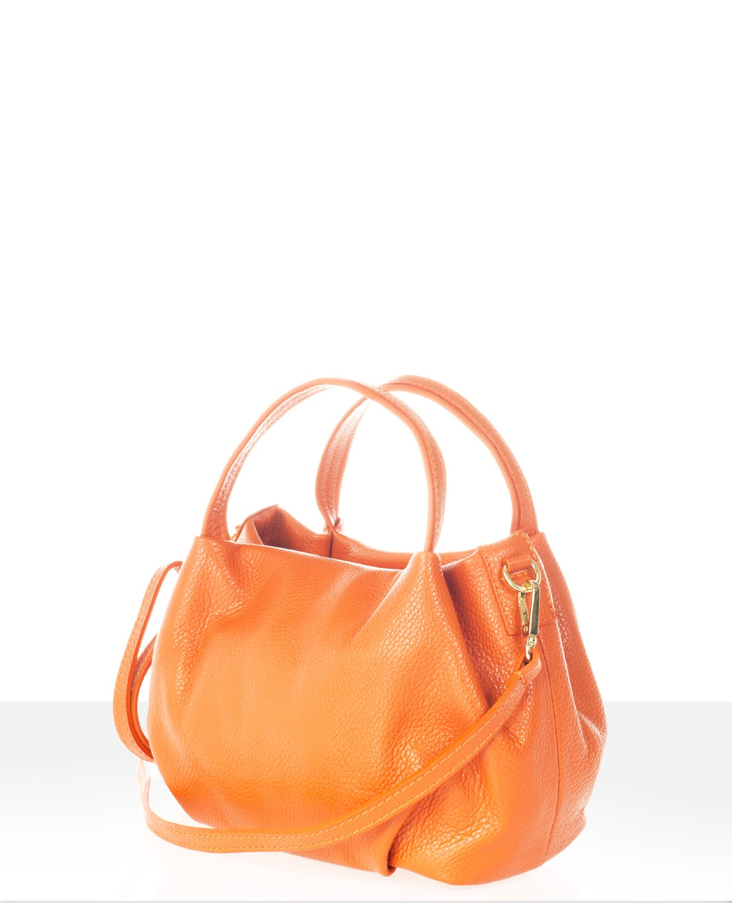 MAYA Leather Top Handle Bag - Zafferano