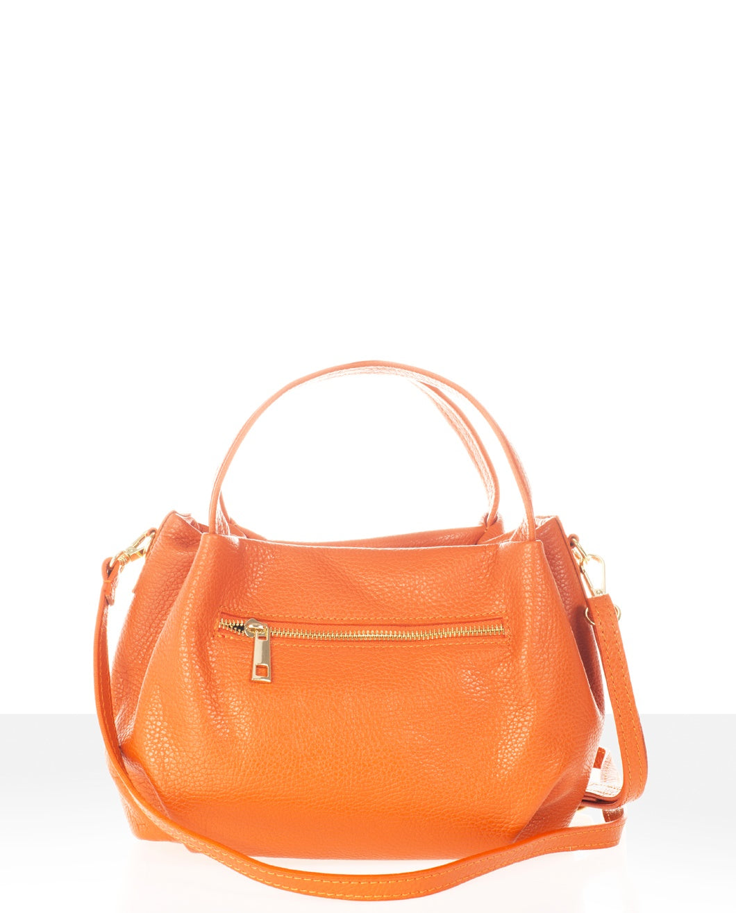 MAYA Leather Top Handle Bag - Zafferano