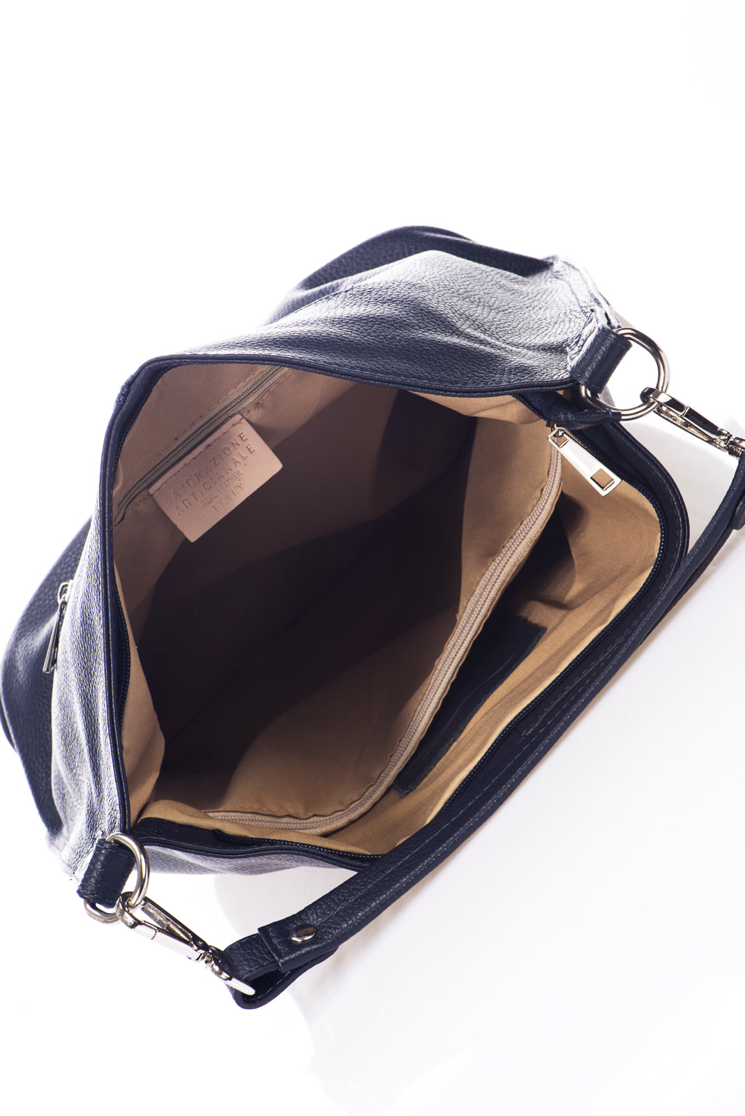 NAOMI Leather Shoulder Bag - Blue