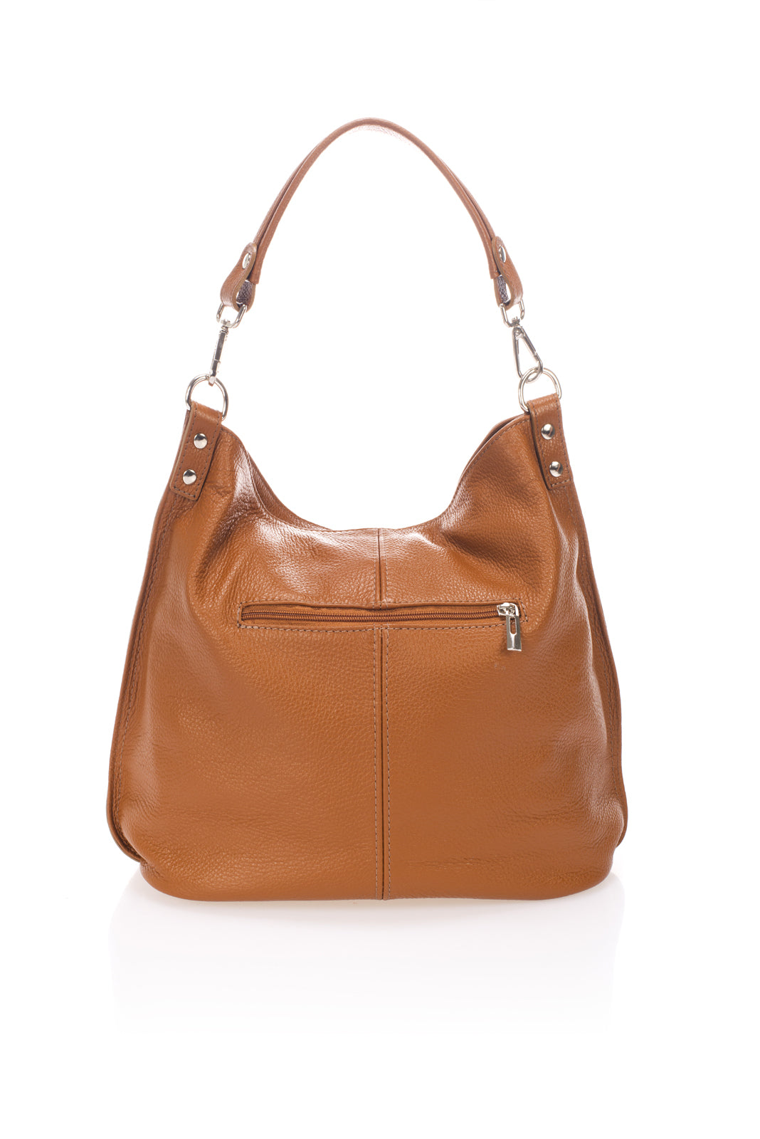 NAOMI Leather Shoulder Bag - Cognac