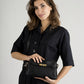 HILDA Leather Crossbody Bag - Black