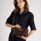 HILDA Leather Crossbody Bag - Brown