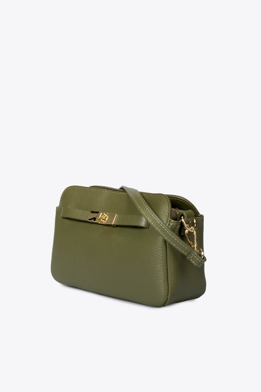 HILDA Leather Crossbody Bag - Olive