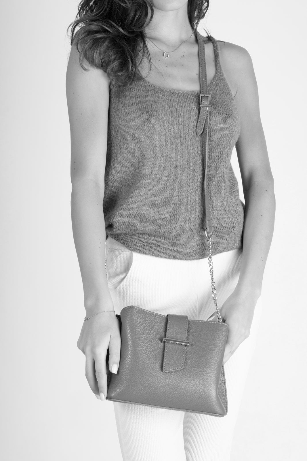 ZOE Leather Crossbody Bag - Fuxia