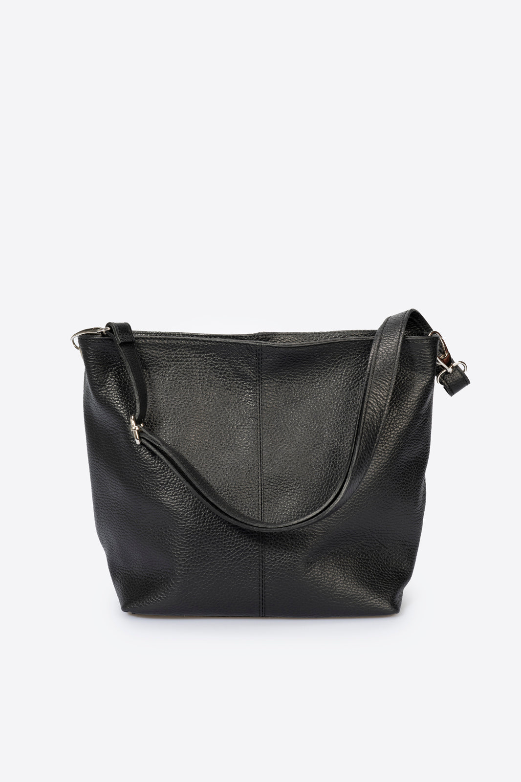 CORINNE Leather Shoulder Bag - Black