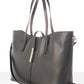 MAREN Leather Top Handle Bag - Black