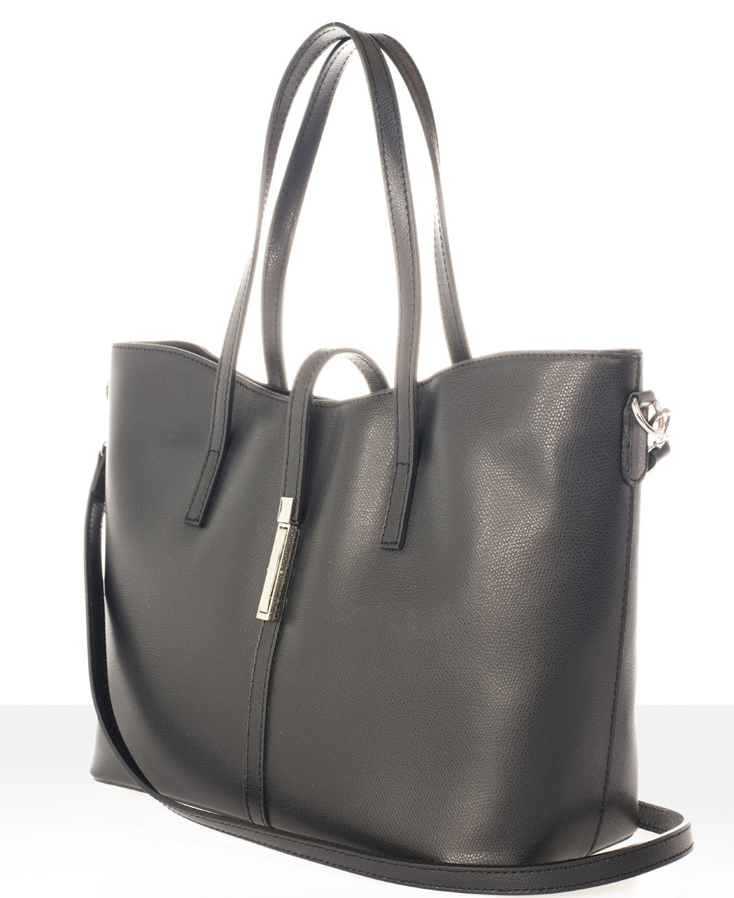 MAREN Leather Top Handle Bag - Black