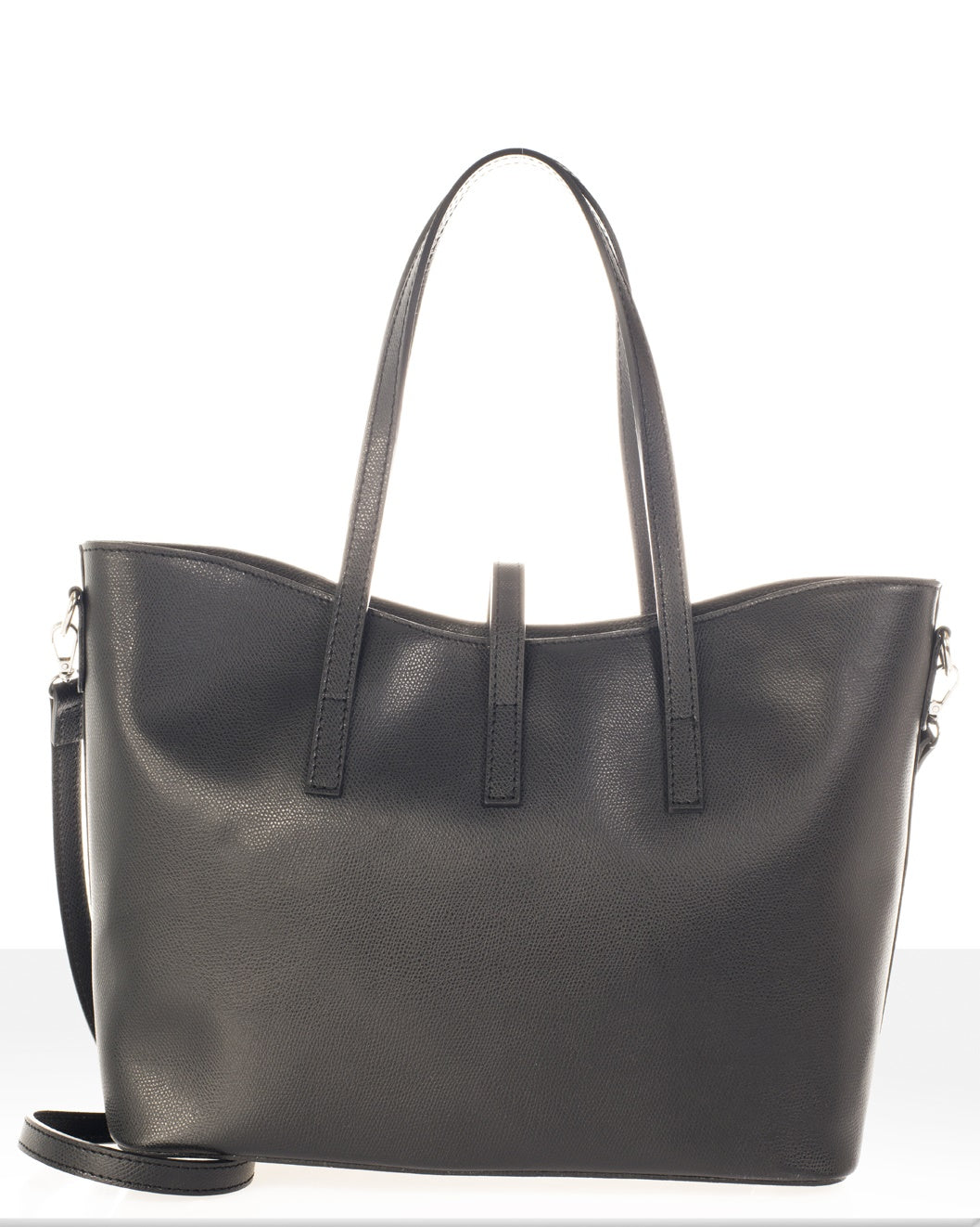 MAREN Leather Top Handle Bag - Black