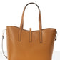 MAREN Leather Top Handle Bag - Cognac