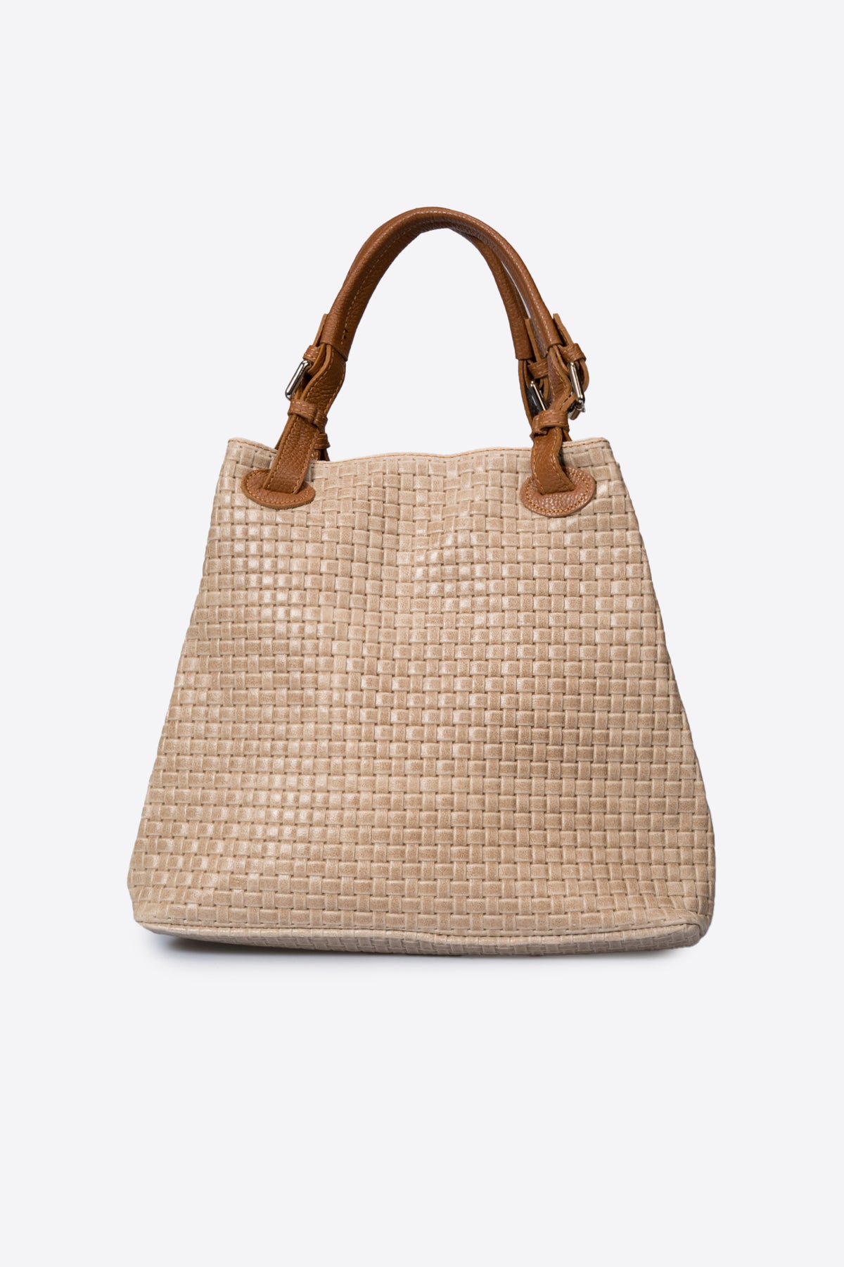 ARIA Leather Tote Bag - Taupe