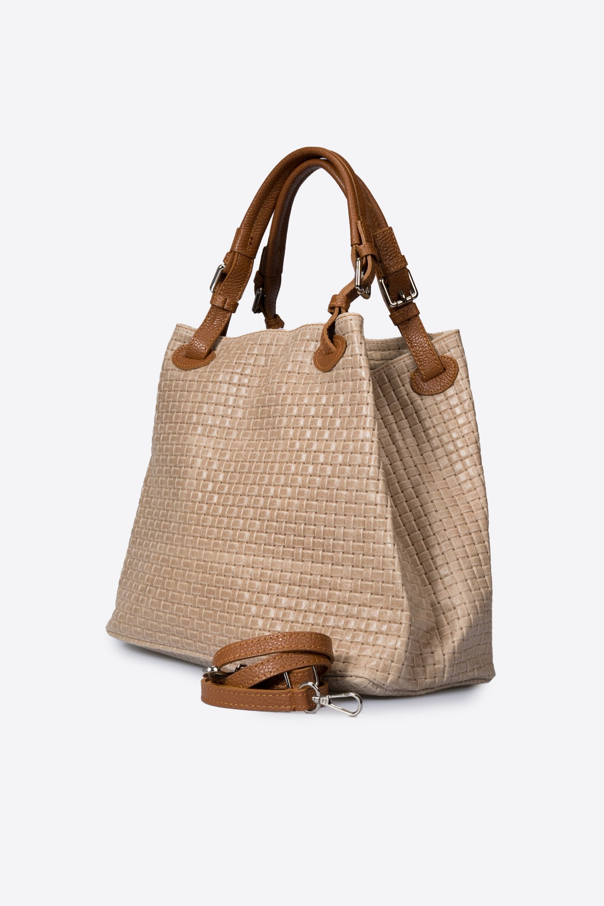 ARIA Leather Tote Bag - Taupe