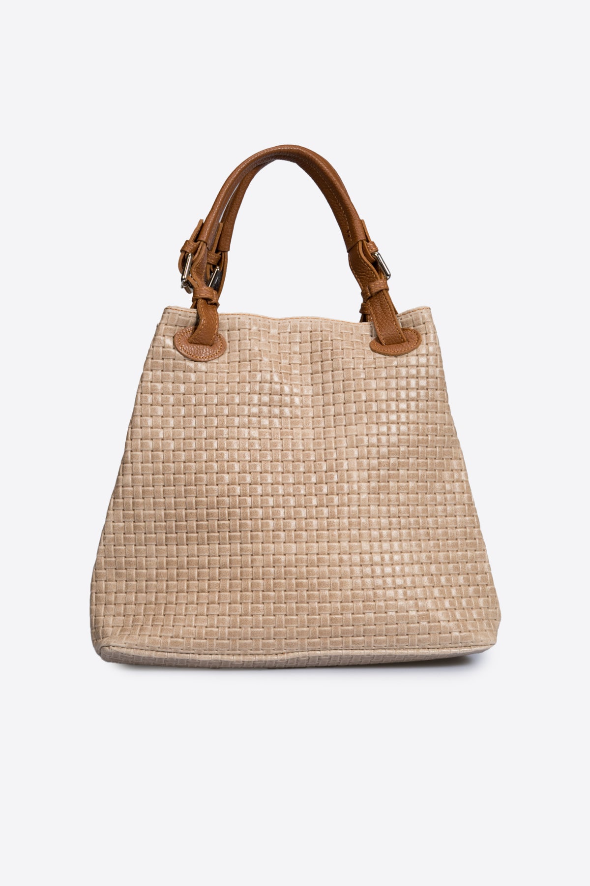 ARIA Leather Tote Bag - Taupe