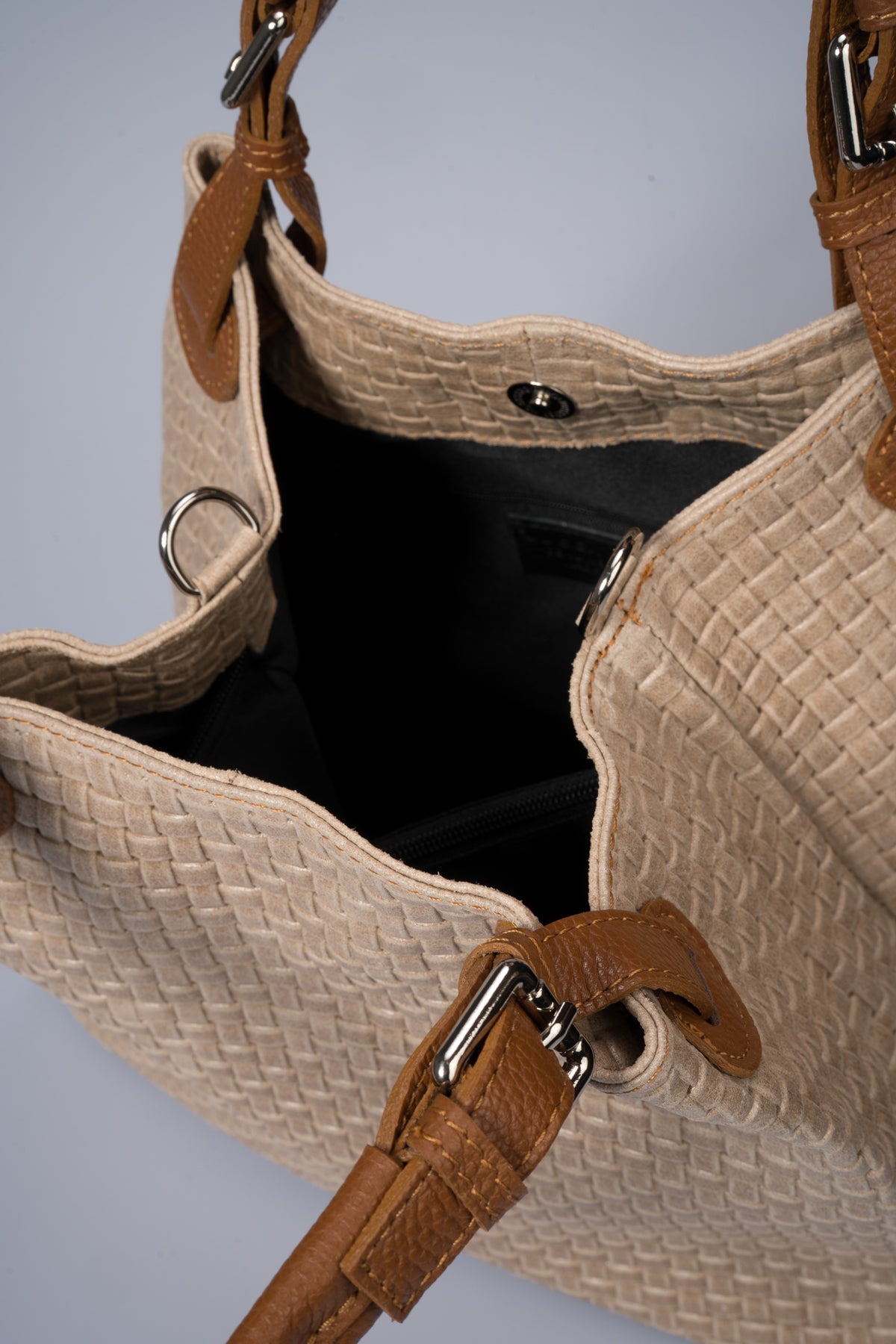 ARIA Leather Tote Bag - Taupe
