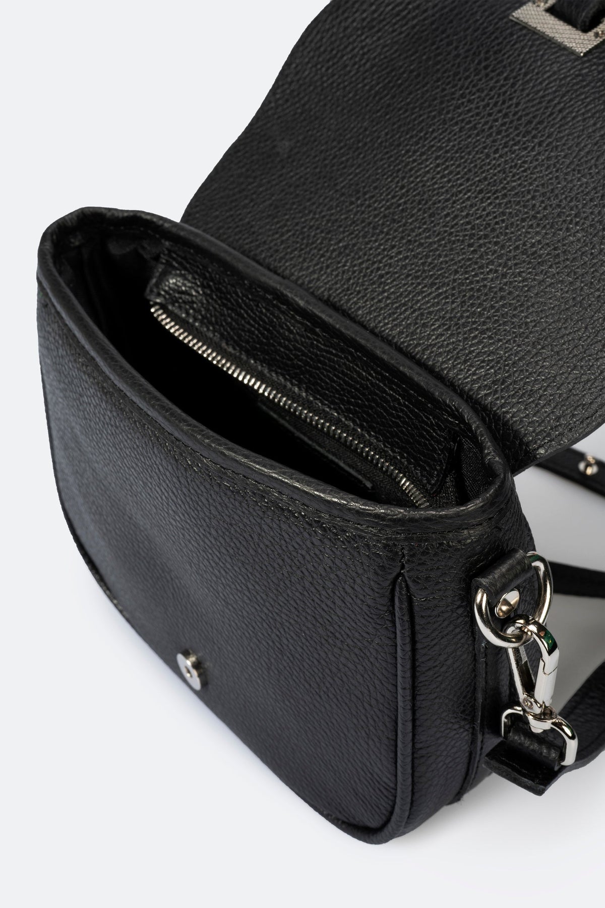 BELA Leather Crossbody Bag - Nero
