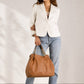 HELEN Leather Shoulder Bag - Cuoio