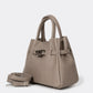 MIRANDA Leather Top Handle Bag - Fango