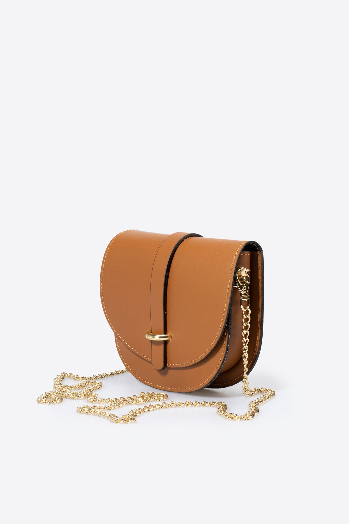 Leather Crossbody Bag 7006 - Cognac