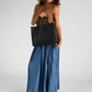 VANDA Leather Top Handle Bag - Black