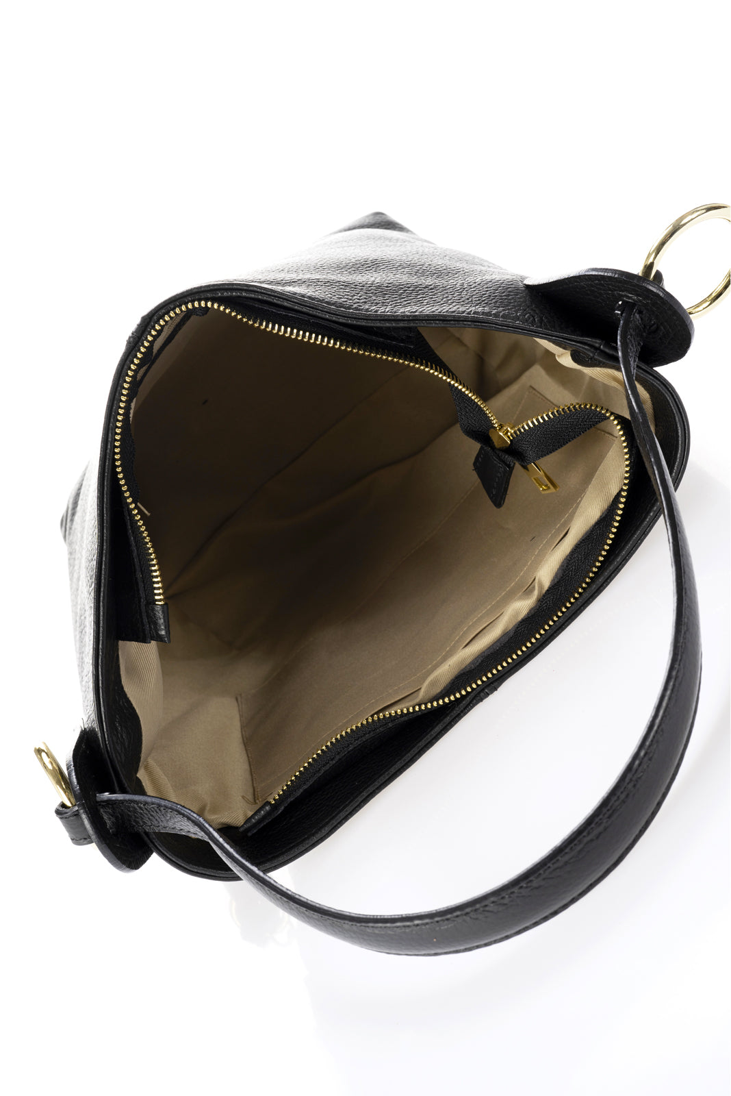 Leather Top Handle Bag 1256 - Black
