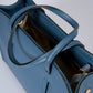 JENNA Leather Top Handle Bag - Blue