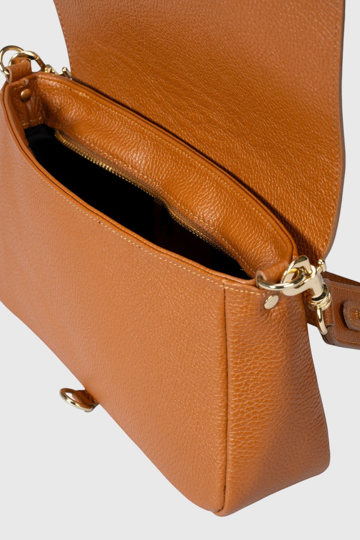 JULES Leather Crossbody Bag - Cognac