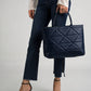 GINEVRA Leather Top Handle Bag - Blue