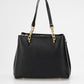 AURORA Leather Top Handle Bag - Black