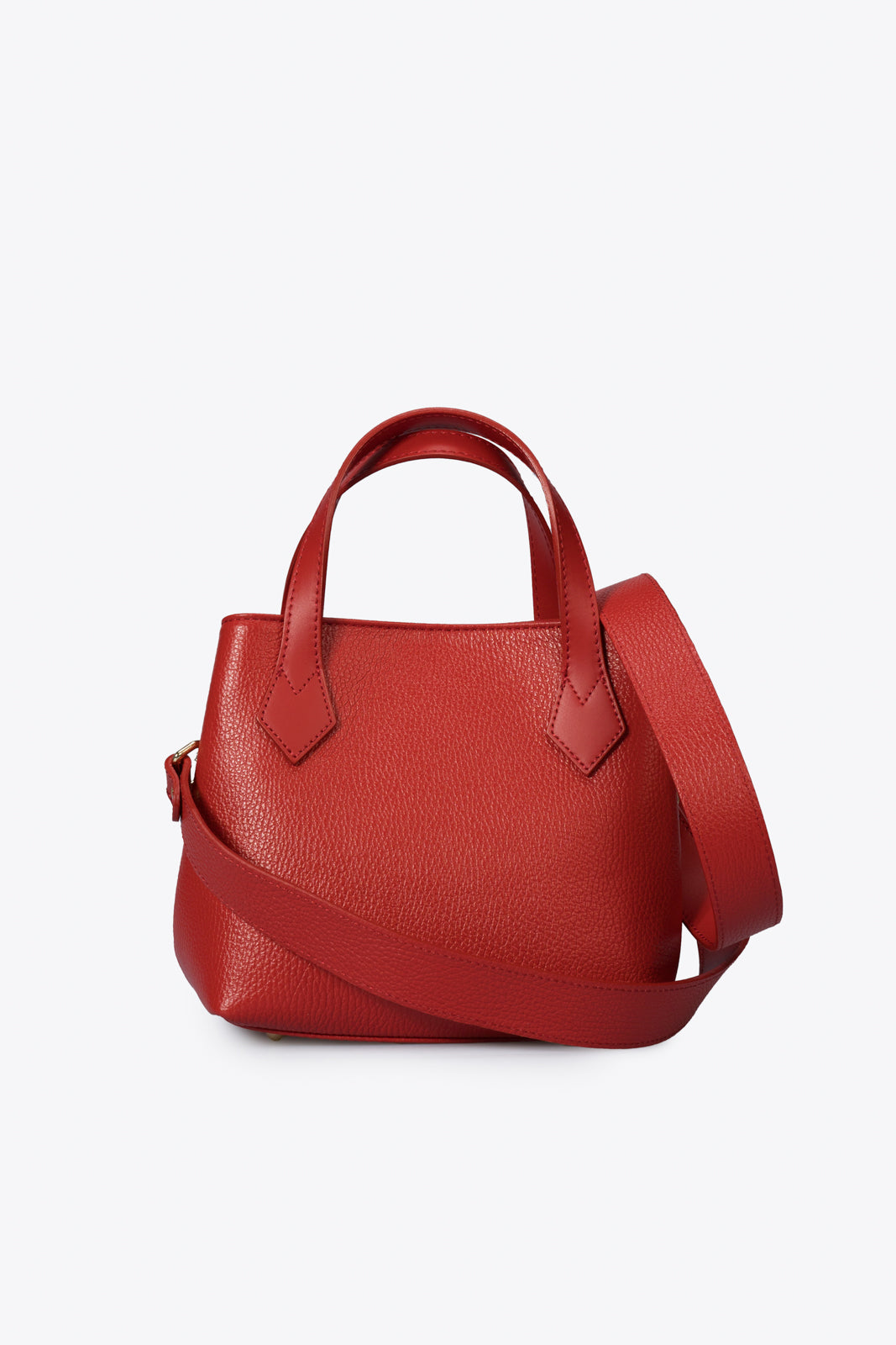 MINA Leather Top Handle Bag - Red