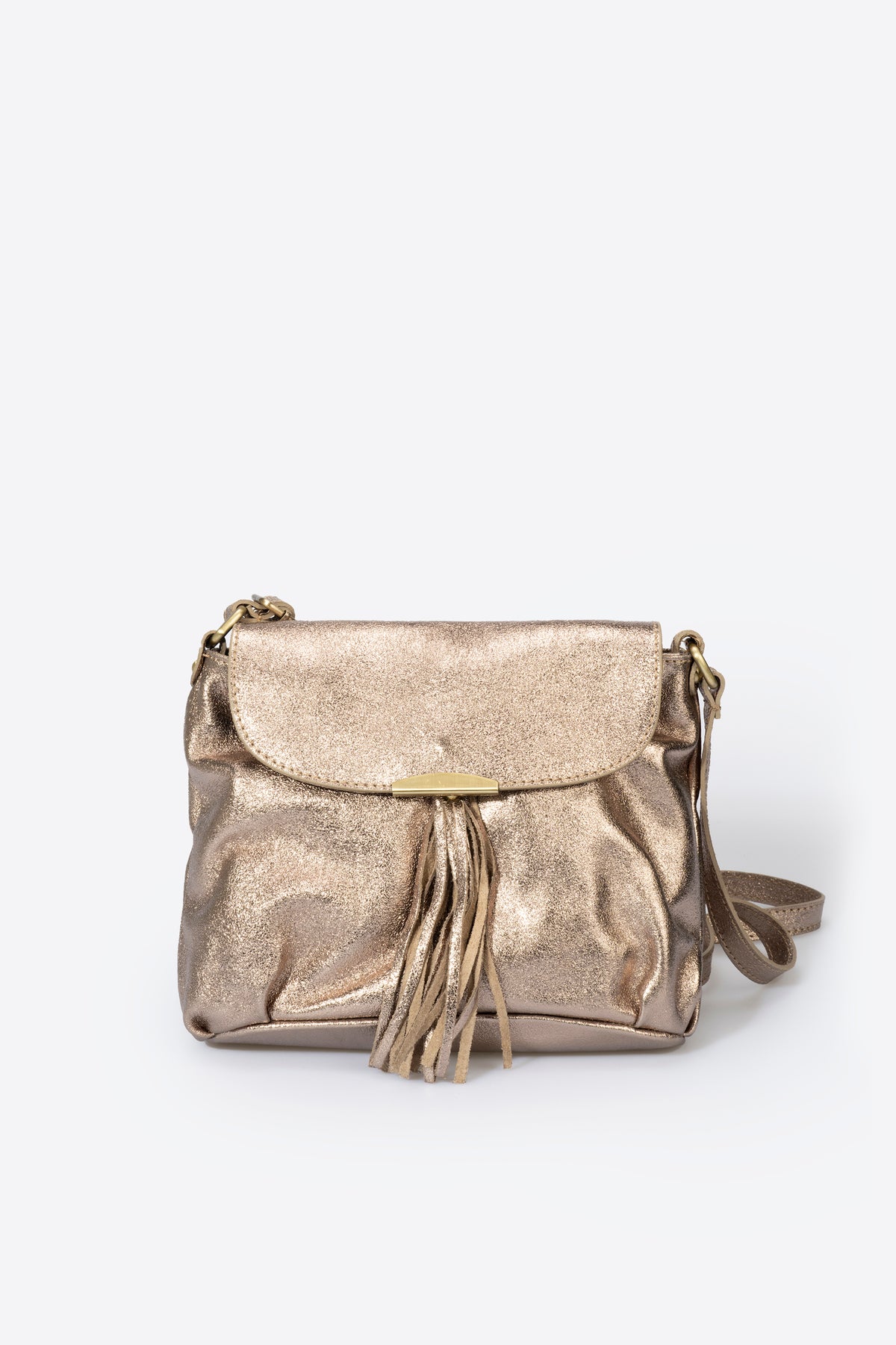 Leather Top Handle Bag 7040 - Platino