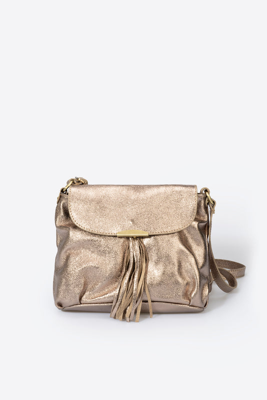 Leather Top Handle Bag 7040 - Platino