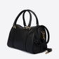 MIRIAM Leather Top Handle Bag - Black