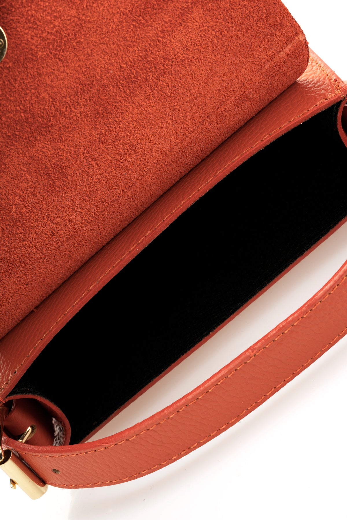 Leather Top Handle Bag 4056 - Orange