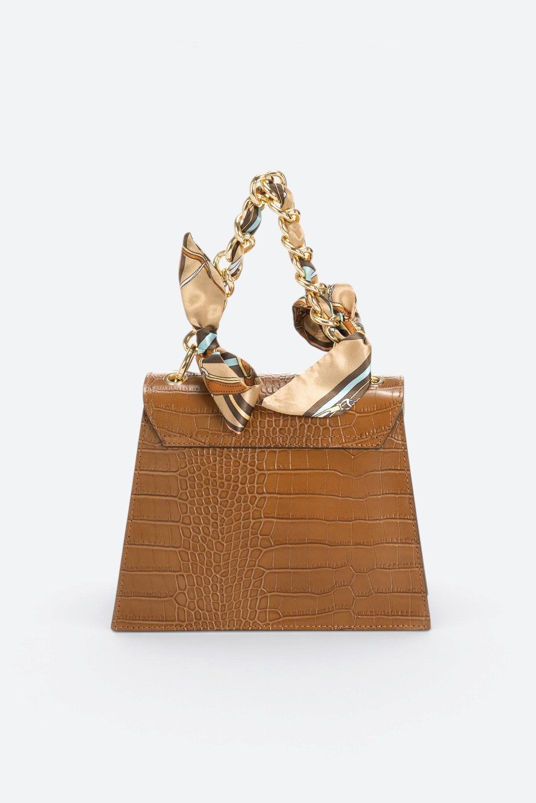AYLA Leather Top Handle Bag - Cognac