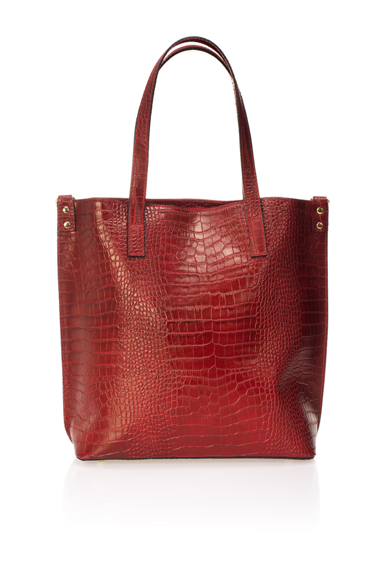 BRENDA Leather Shoulder Bag - Bordo