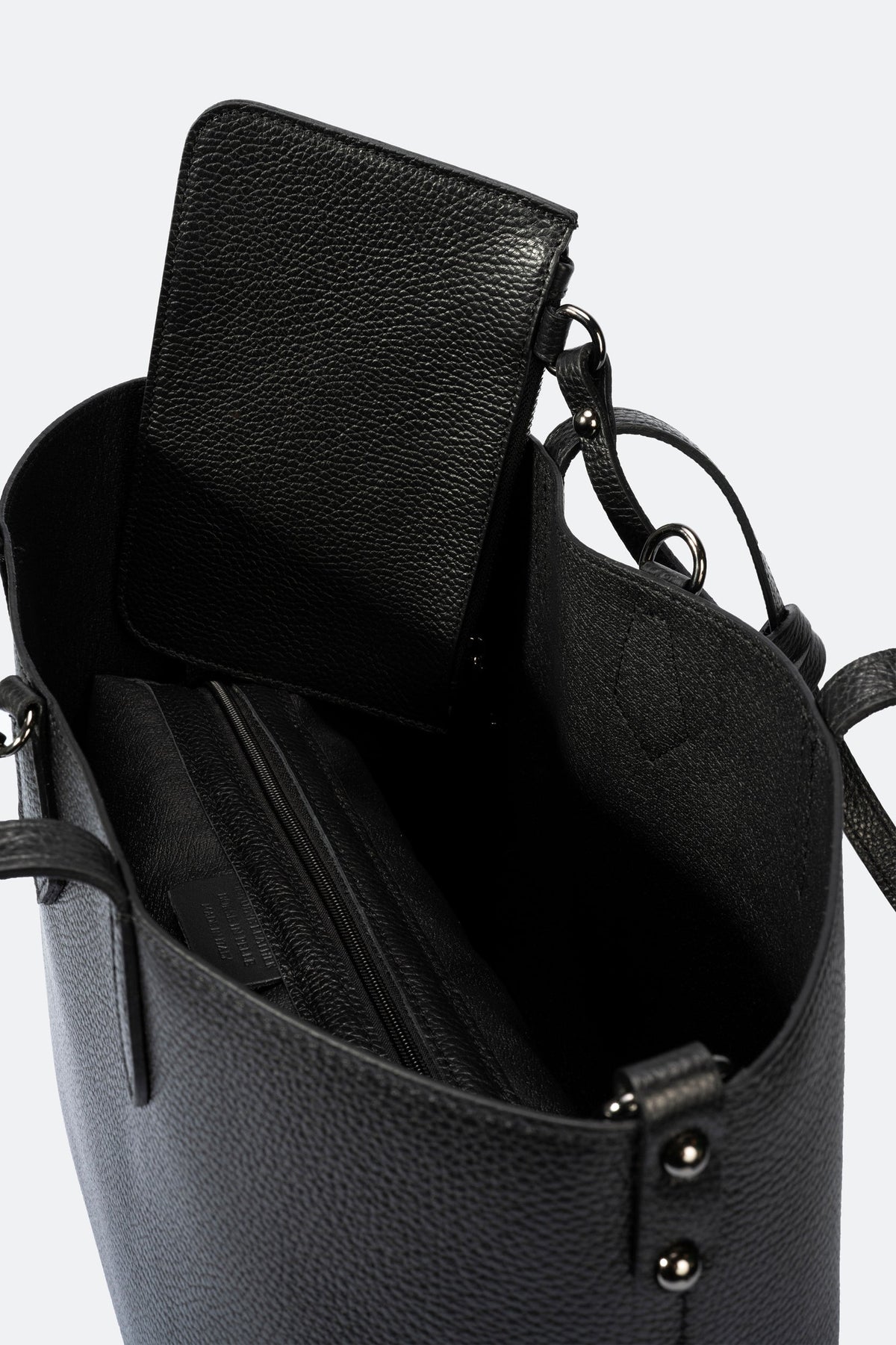 NIOBE Leather Tote Bag - Black