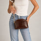 ZENA Leather Crossbody Bag - Brown