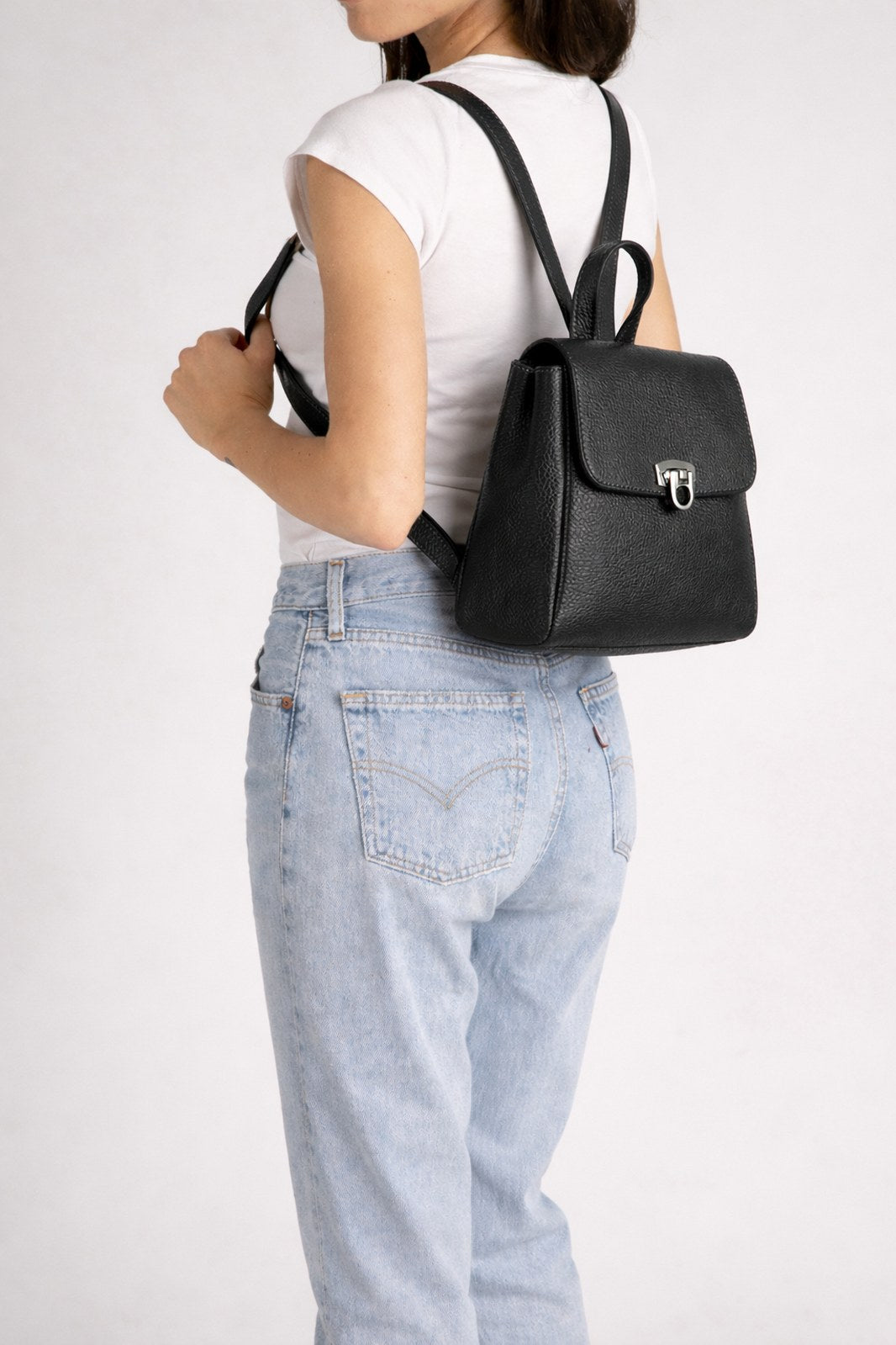 LYRA Leather Backpack - Black