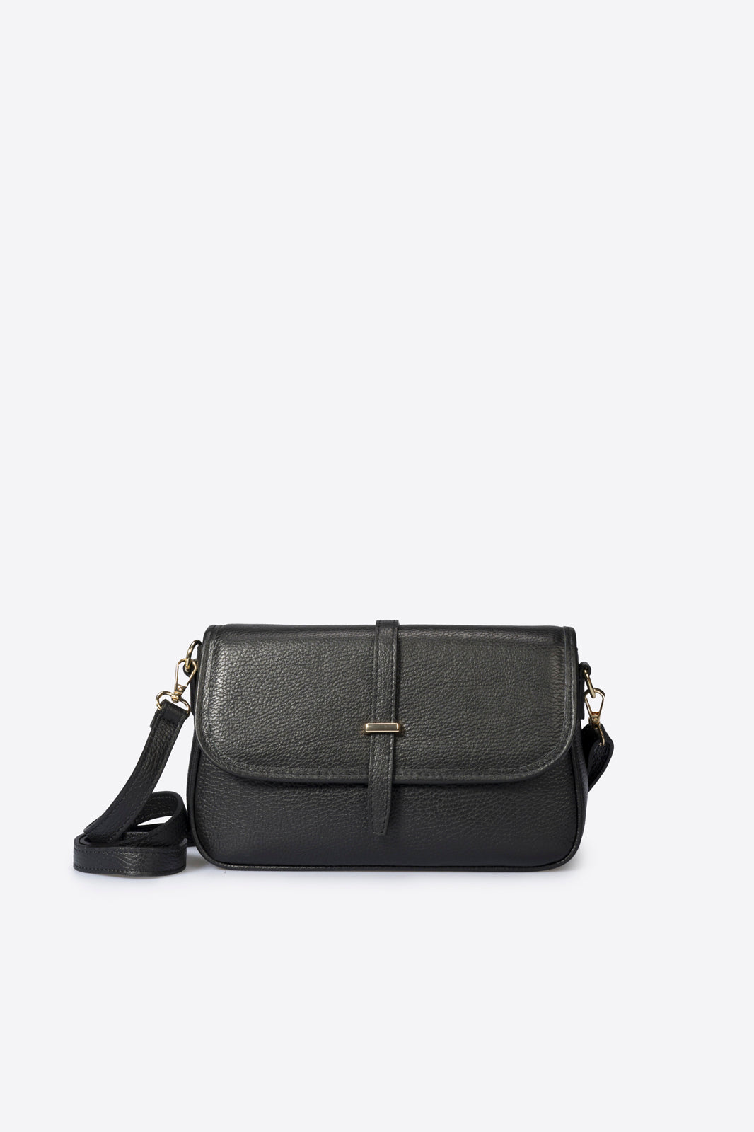 AMALFI Leather Crossbody Bag - Black