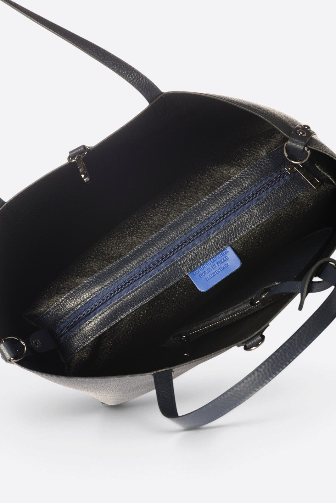 NIOBE Leather Tote Bag - Dark Blue