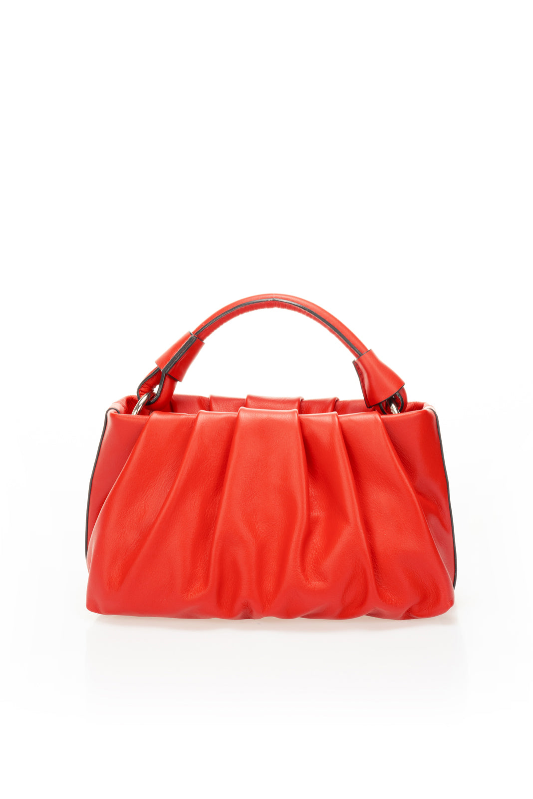 Leather Top Handle Bag 2564 - Red