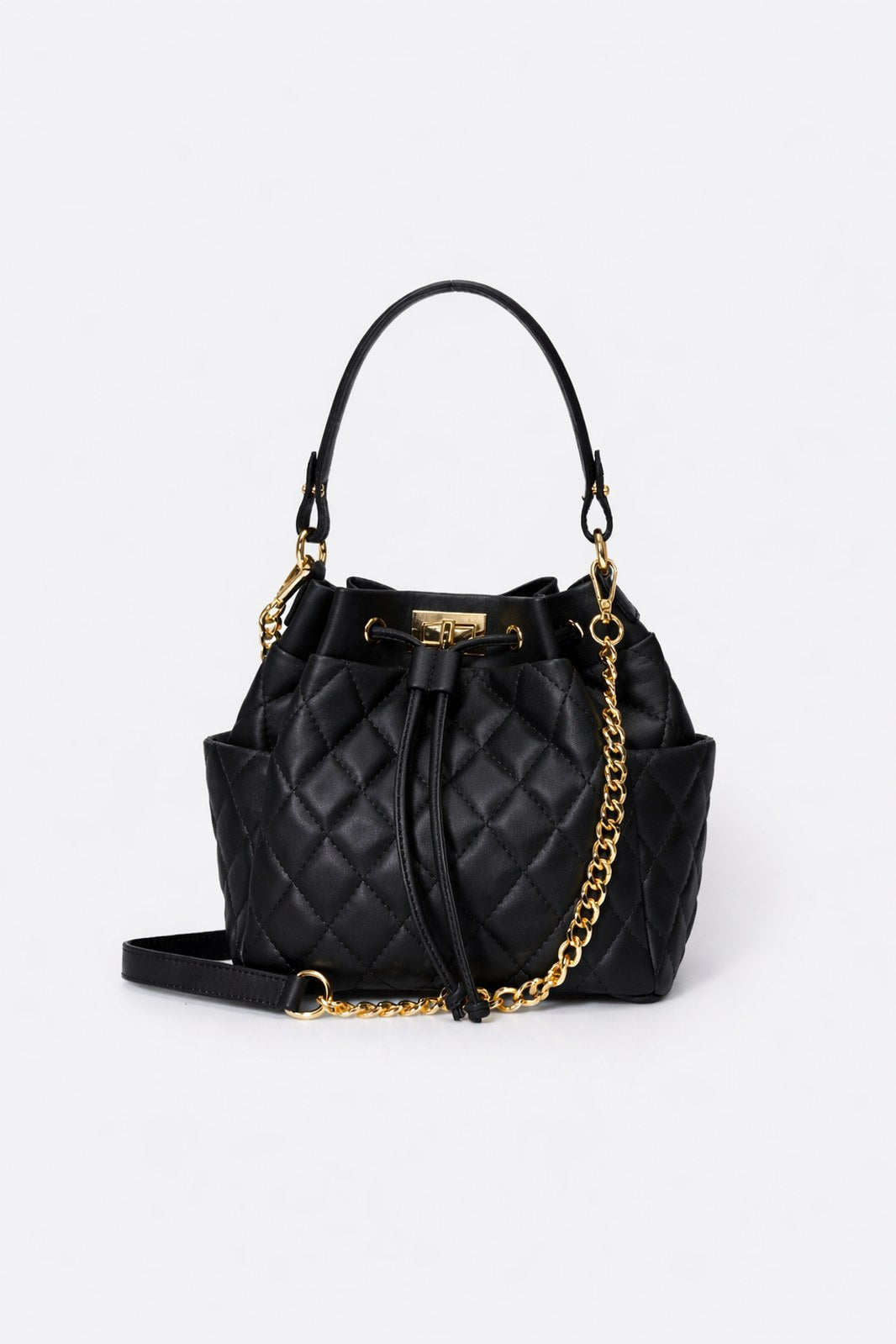 TILLY SMALL Leather Top Handle Bag - Black