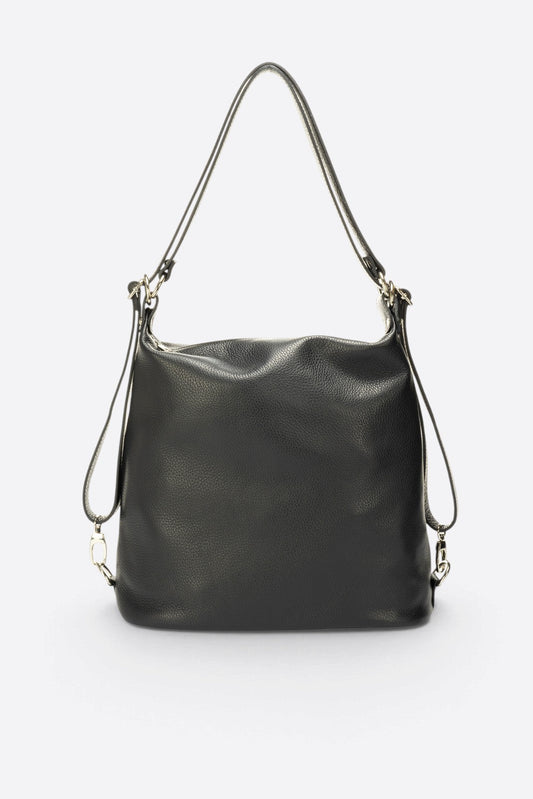 CORDELIA Leather Backpack - Black