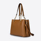 AURORA Leather Top Handle Bag - Cognac