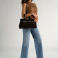 GENEVA Leather Top Handle Bag - Testa di Moro