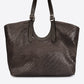 VERONICA Leather Top Handle Bag - Dark Brown